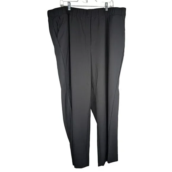 Lane Bryant Wide Leg On The Go Mid Rise Draped Trouser Pants Black Size … - Picture 4 of 12